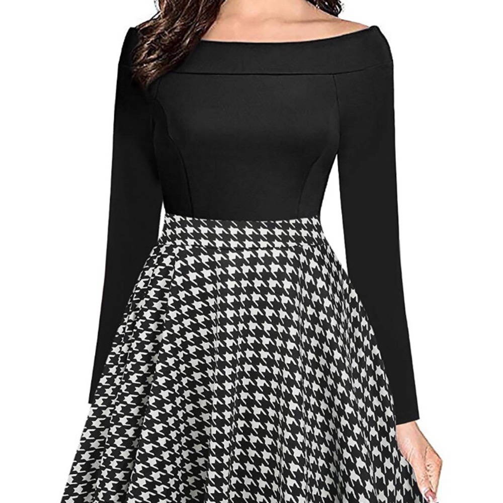 Women's Vintage Off Shoulder Dress